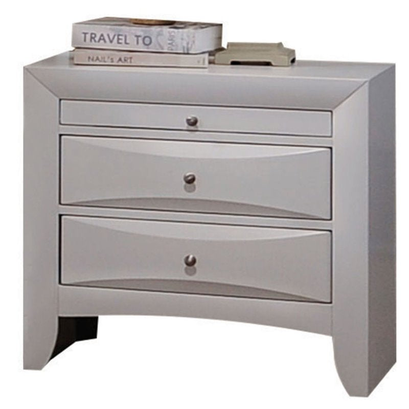 Acme 21704 Ireland white finish wood 2 drawer nightstand bed side end table