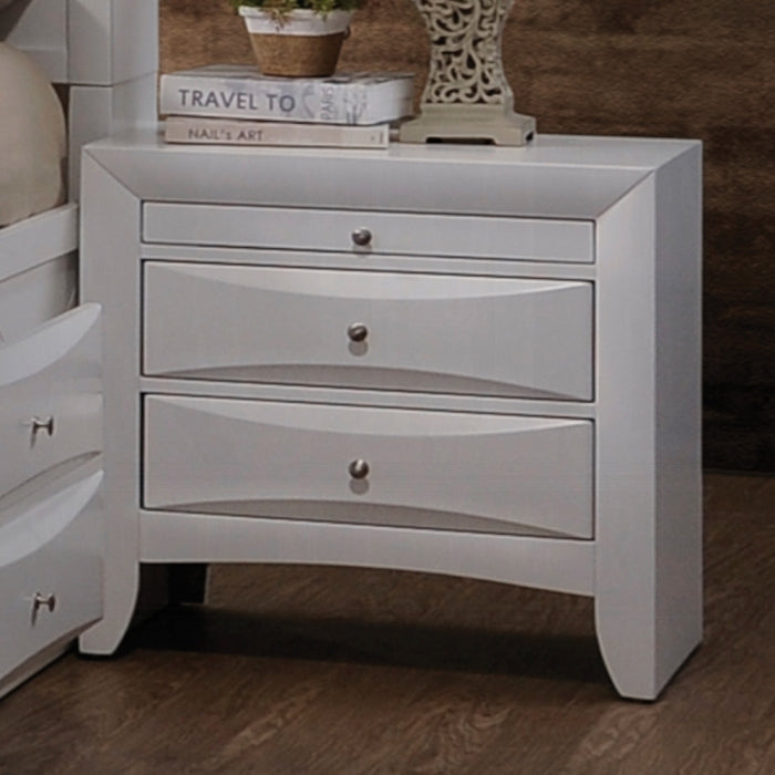 Acme 21700Q-4PC 4 pc Ireland white finish wood storage headboard underbed drawers queen bed set
