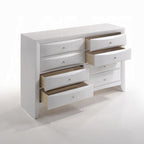 Acme 21700Q-4PC 4 pc Ireland white finish wood storage headboard underbed drawers queen bed set