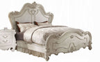 Acme 21760Q 4 pc versailles bone white finish wood carved accents headboard queen bedroom set
