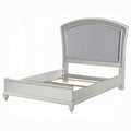 21800-Q Maverik platinum finish wood and fabric padded arched top headboard queen bed