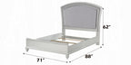 21800Q-4PC 4 pc Maverik platinum finish wood and fabric padded arched top headboard queen bedroom set