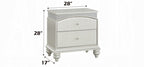 21800Q-4PC 4 pc Maverik platinum finish wood and fabric padded arched top headboard queen bedroom set