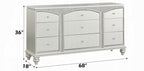 21800Q-4PC 4 pc Maverik platinum finish wood and fabric padded arched top headboard queen bedroom set