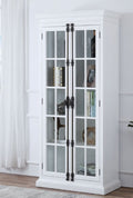 2183-AWC Laurel foundry haught white finish wood curio cabinet french inspired with 2 door and 4 shelves