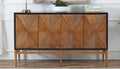 Best Master 2188-Sideboard Everly quinn sunburst brown finish wood and antique gold accents sideboard server cabinet