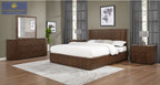 Best Master QT05BRQ-4PC 4 pc Qetora brown finish wood with fluted panel accent design queen bed set