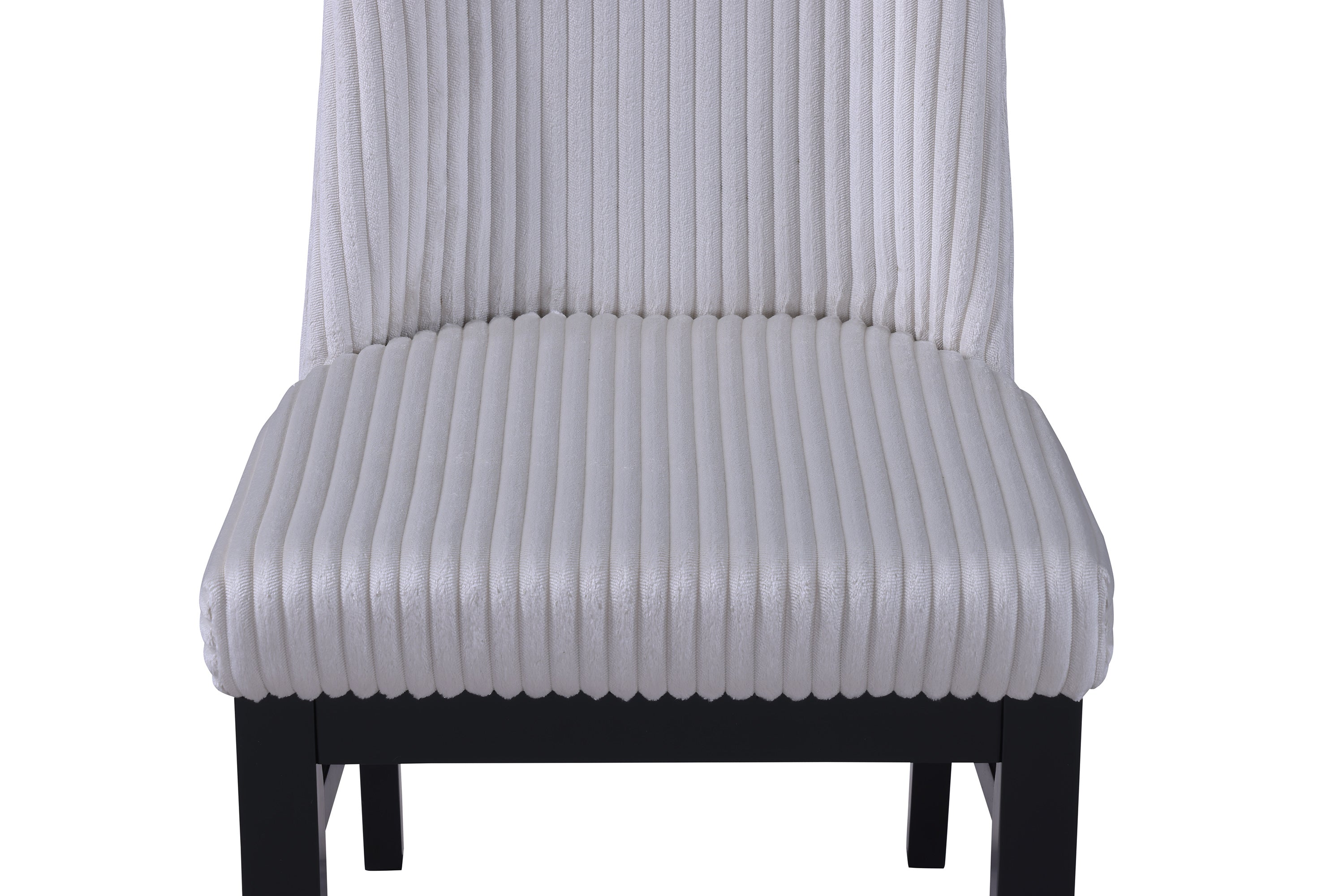2201LG 5 pc Hadley white faux marble top black metal frame 48" round dining table set grey fabric seats