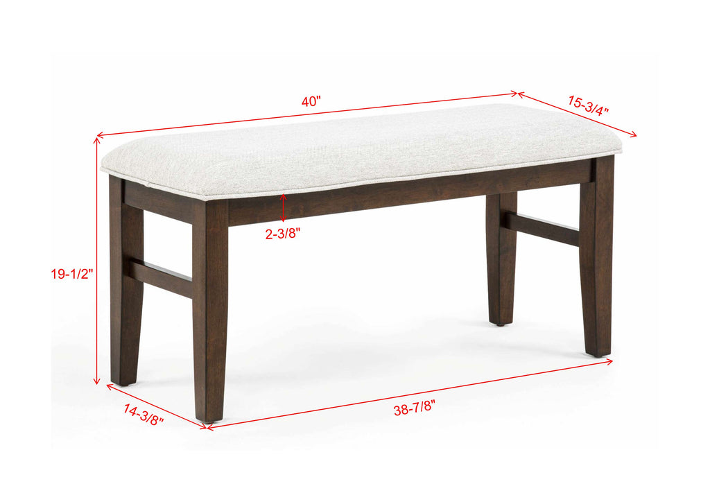 2210T-6PC 6 pc Hamil dark brown finish wood parquet design dining table set trestle base