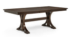 2210T-6PC 6 pc Hamil dark brown finish wood parquet design dining table set trestle base