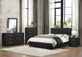Homelegance 2220-4PC 4 pc Lorenzi black vinyl upholstered queen bedroom set