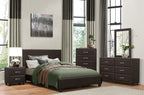 Homelegance 2220DBR-4PC 4 pc Lorenzi dark brown vinyl upholstered queen bedroom set