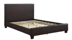 Homelegance 2220DBR-4PC 4 pc Lorenzi dark brown vinyl upholstered queen bedroom set