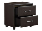 Homelegance 2220DBR-4PC 4 pc Lorenzi dark brown vinyl upholstered queen bedroom set