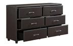 Homelegance 2220DBR-4PC 4 pc Lorenzi dark brown vinyl upholstered queen bedroom set