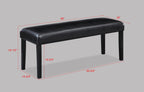2222T-WH 7 pc Tanner black finish wood and white faux marble top dining table set