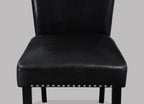 2222T-WH 7 pc Tanner black finish wood and white faux marble top dining table set