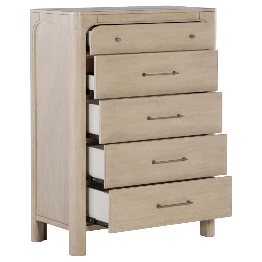 Solano 5-Drawer Bedroom Tall Chest Weathered Mango – 222525