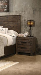 Coaster 222631Q-S4 4 pc Woodmont rustic golden brown finish wood footboard drawers queen bedroom set