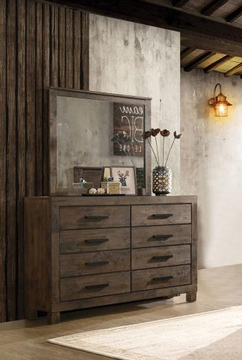 Coaster 222631Q-S4 4 pc Woodmont rustic golden brown finish wood footboard drawers queen bedroom set