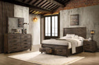 Coaster 222631Q-S4 4 pc Woodmont rustic golden brown finish wood footboard drawers queen bedroom set