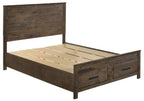 Coaster 222631Q-S4 4 pc Woodmont rustic golden brown finish wood footboard drawers queen bedroom set