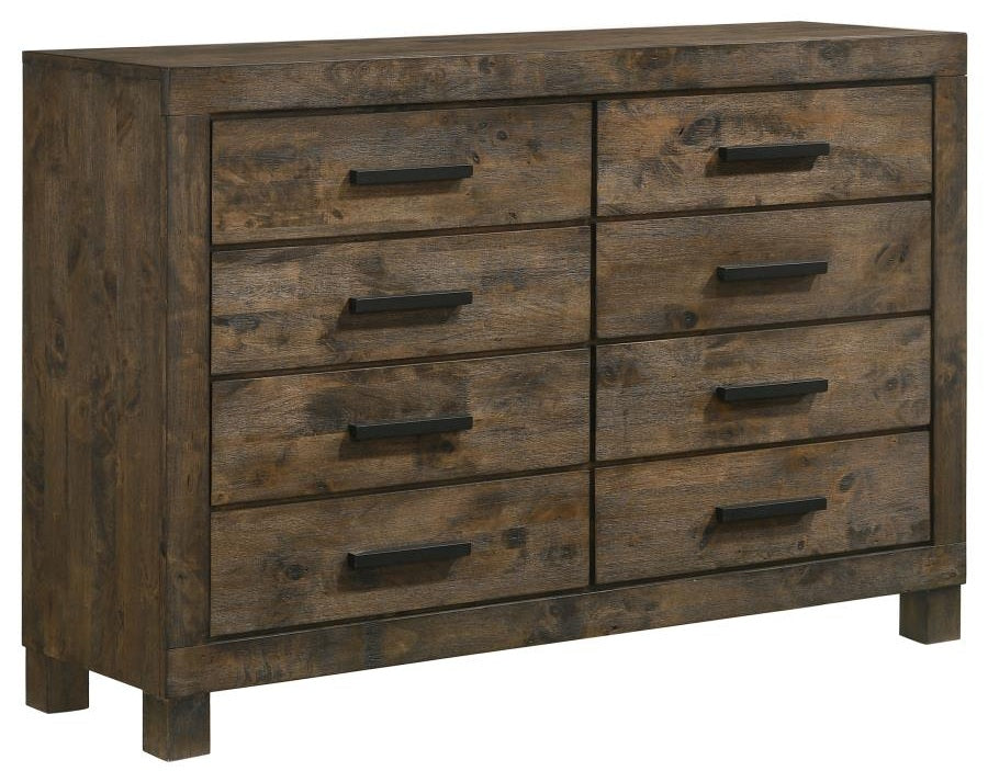 Coaster 222631Q-S4 4 pc Woodmont rustic golden brown finish wood footboard drawers queen bedroom set