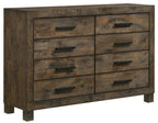 Coaster 222631Q-S4 4 pc Woodmont rustic golden brown finish wood footboard drawers queen bedroom set