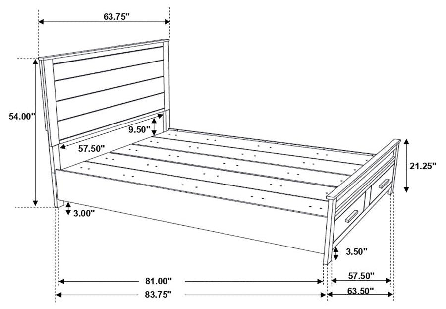 Coaster 222631Q-S4 4 pc Woodmont rustic golden brown finish wood footboard drawers queen bedroom set