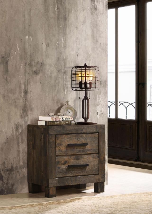 Woodmont Rustic Golden Brown 2-Drawer Nightstand – 222632