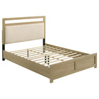 Light Oak 4-Piece Queen Bedroom Set with Cream Boucle Headboard – 222651Q-S4