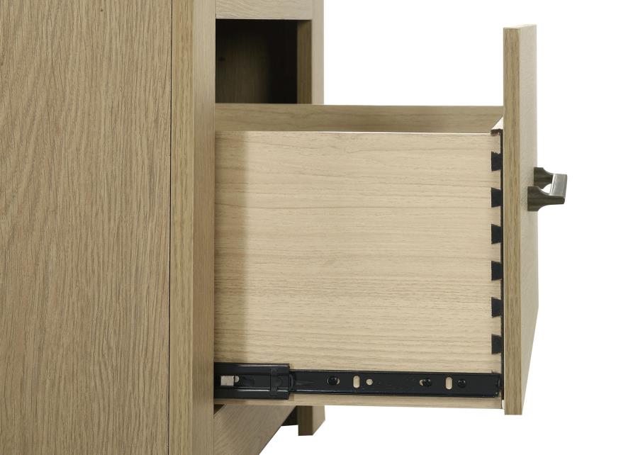 Hendricks 1-Drawer Nightstand Bedside Table with Cubby Light Oak – 222652