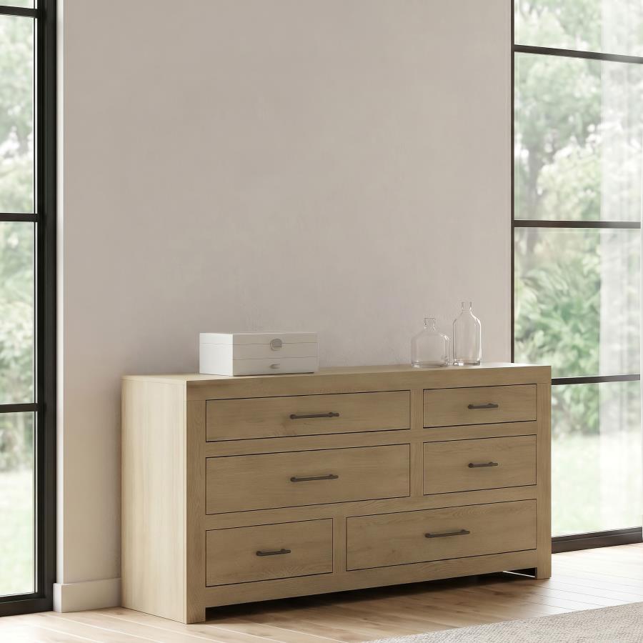 Hendricks 6-drawer Bedroom Dresser Storage Cabinet Light Oak – 222653