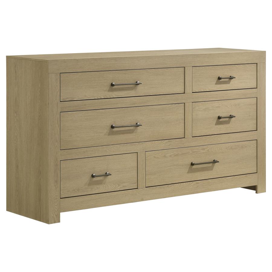 Hendricks 6-Drawer Bedroom Dresser Light Oak – 222653