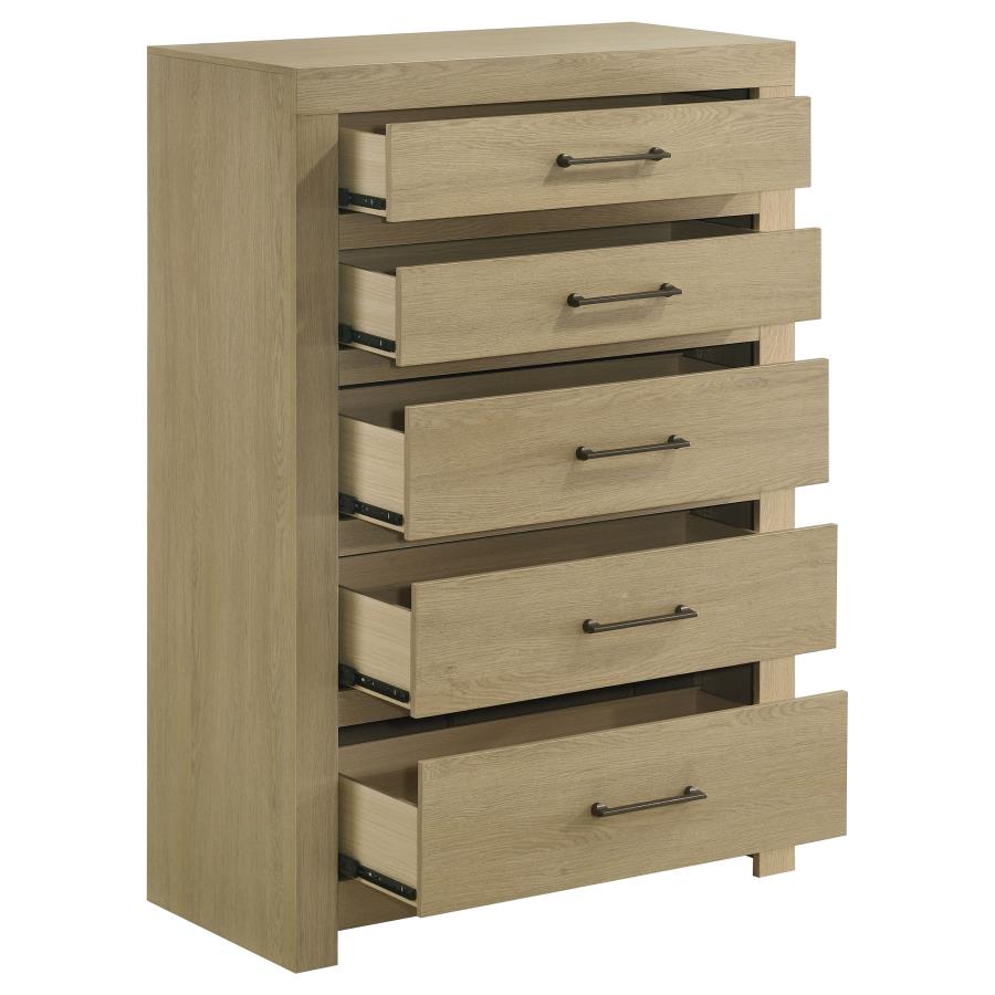 Hendricks 5-Drawer Bedroom Chest of Drawers Light Oak – 222655