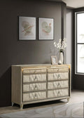 Lorient Ivory & Camel Velvet Upholstered Dresser with LED  – 222663