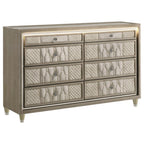 Lorient Ivory & Camel Velvet Upholstered Dresser with LED  – 222663