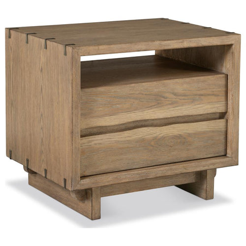 Stillwater Weathered Oak 2-Drawer Live-Edge Nightstand with USB Charging – 222802