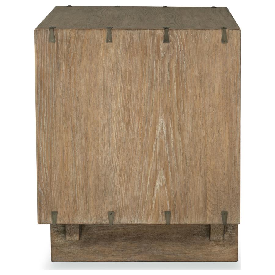 Stillwater Weathered Oak 2-Drawer Live-Edge Nightstand with USB Charging – 222802
