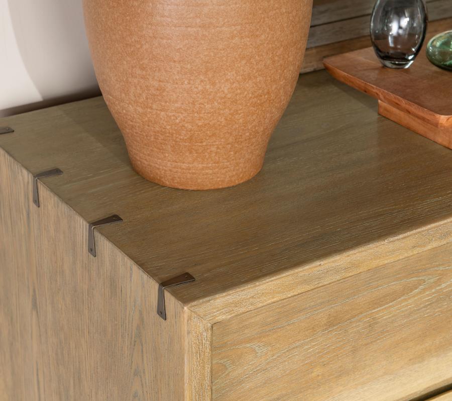 Stillwater Weathered Oak Finish Wood 9-Drawer Live-Edge Dresser – 222803
