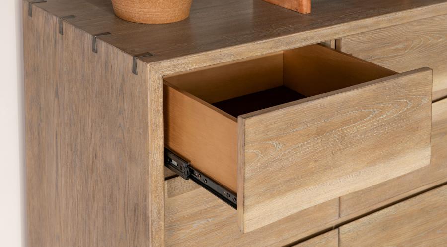 Stillwater Weathered Oak Finish Wood 9-Drawer Live-Edge Dresser – 222803