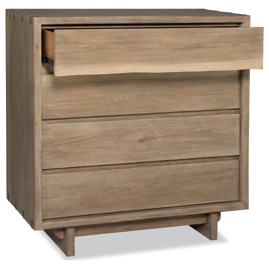 Stillwater Weathered Oak Finish Wood 4-Drawer Live-Edge Chest – 222805