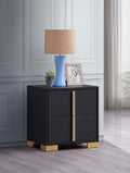 Coaster 222832  Rosdorf park marceline modern black finish wood gold accents bed side nightstand