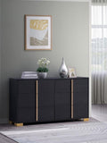 Coaster 222833  Rosdorf park marceline modern black finish wood gold accents 6 drawer dresser