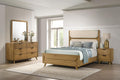 Bennett Light Oak Mid-Century Modern 4-Piece Queen Bedroom Set – 222901Q-S4
