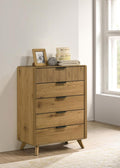 Bennett Light Oak Reeded Front Mid-Century Modern Chest of Drawers – 222905