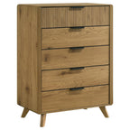 Bennett Light Oak Reeded Front Mid-Century Modern Chest of Drawers – 222905
