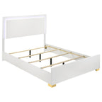 222931Q-S4 Marceline 4-Piece Modern White & Gold Queen Bedroom Set with LED Lighting