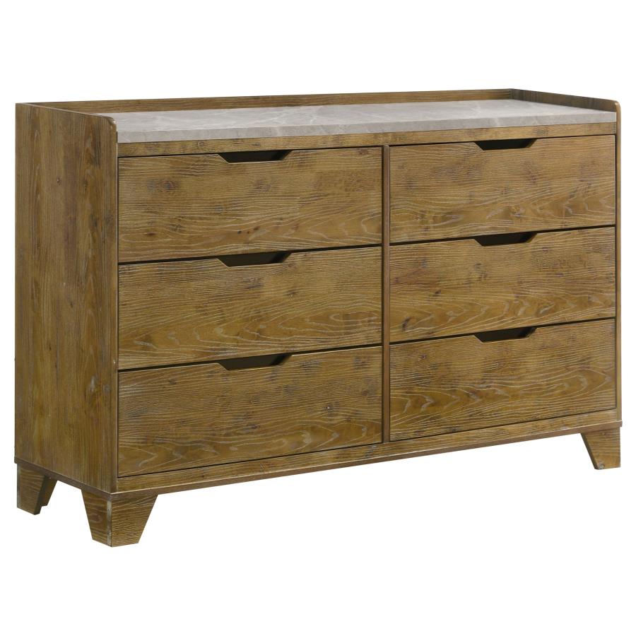 Coaster Henderson Medium Oak Finish Wood 4-Piece Queen Bedroom Set – 222971Q-S4