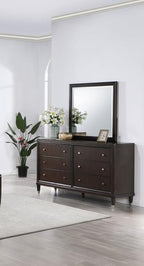 Coaster 223061Q-S4 4 pc Rosdorf park emberlyn brown finish wood 4 post panel headboard queen bed set